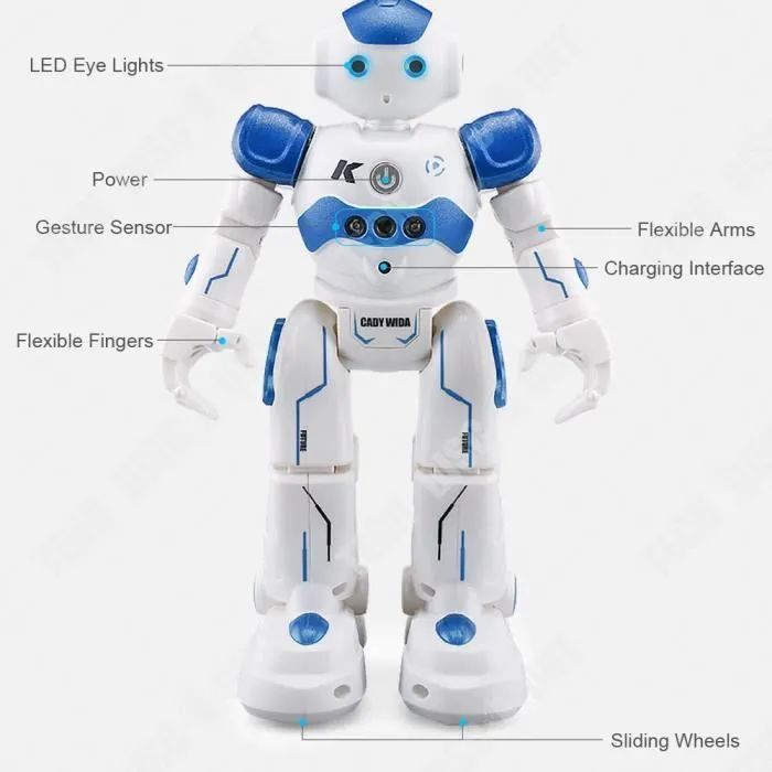 TD® Robot bleu de programmation intelligente télécommandé Démonstration d'induction de geste Robot jouet éducatif pour enfan-2