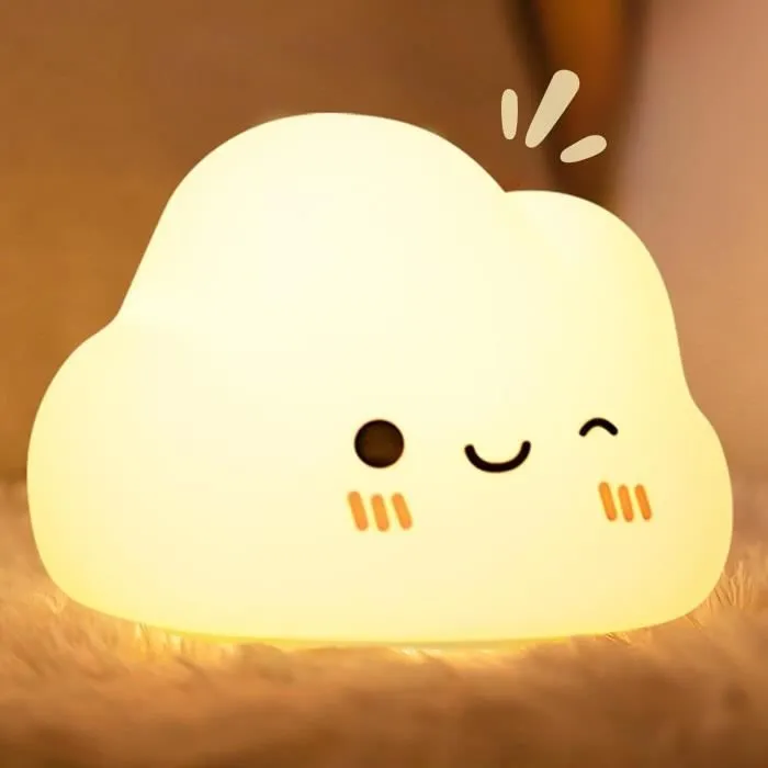 Veilleuse Bébé Nuage Veilleuse Enfant Rechargeable,7 Couleurs 3 Luminosité-0