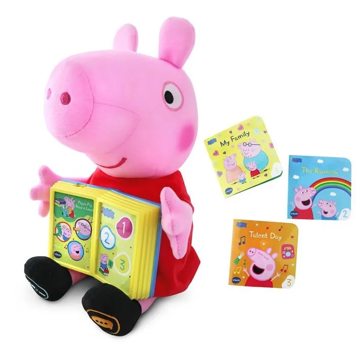 Peluche Vtech - 80-552222 - Peluche Interactive Pig Apprenez avec Les diverlivres de Peppa, , unico-0