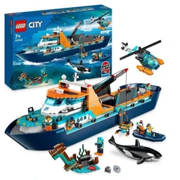 LEGO® City 60368 Le Navire d’Exploration Arctique, Jouet de Grand Bateau Flottant, Cadeau Enfants-0