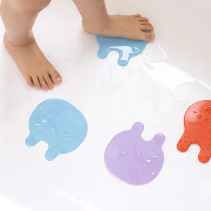 Antidérapants de bain - Quut - Grippi Méduses - 8 pièces - Bleu corail - Sécuritaires et amusants-2