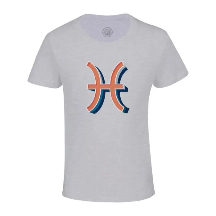 T-shirt Enfant Gris Poissons Signe astrologie Zodiaque Astres Métaphore Symbole Figure Allegorie-0