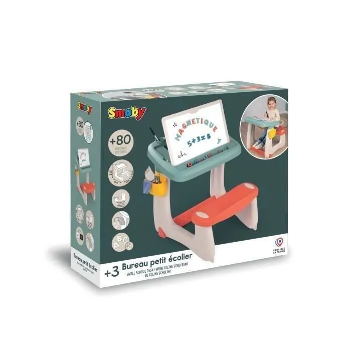 Bureau Petit Ecolier - Smoby - 80 Accessoires Inclus - Vert - 63 X 69 X 58 - Dès 3 ans-1