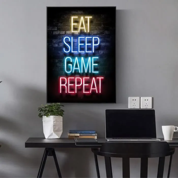 Toile Geek Console - Chambre Garcon Fille - Affiche Décorative - Poster Décoration Maison 30x40cm-0