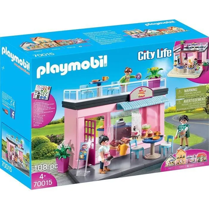 PLAYMOBIL - City Life La Ville - Salon de thé - 3 personnages - Accessoires inclus-0
