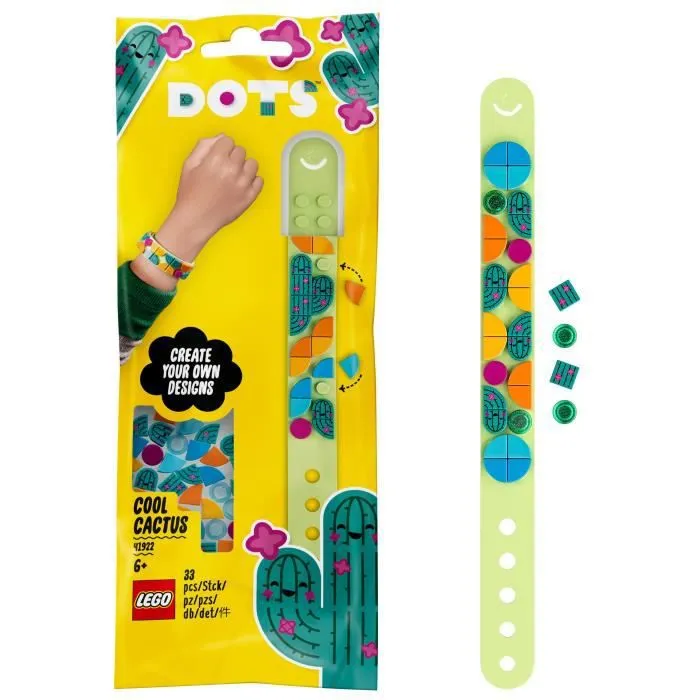 LEGO® 41922 DOTS Le bracelet Cactus – Loisirs Créatifs, Tuiles, Perles, Bijoux pour Enfants-0