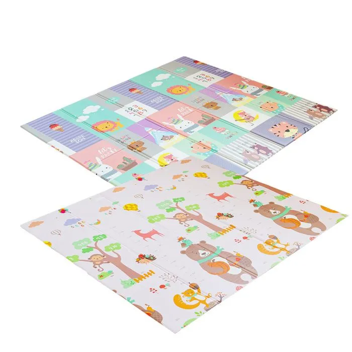 Parc Bébé avec 60 boules-Avec Tapis-2 Anneaux de Traction-Portable Centre d'activités Pour Enfants-180x200x65cm-Gris-5