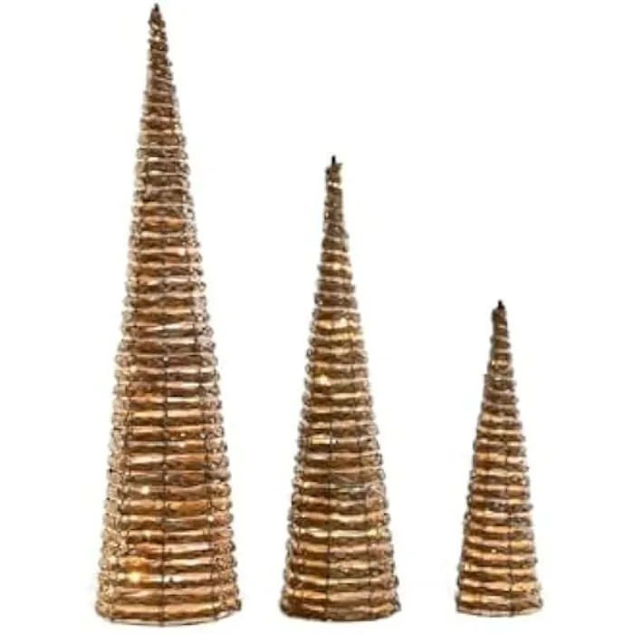 Décoration de Noël - DKD Home Decor - 20 x 20 x 80 cm - Multicolore - 3 pièces - Intérieur-0