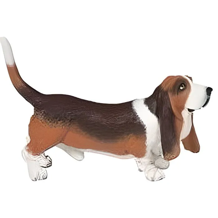Figurine Chien Basset Hound - PAPO - Peinte à la main - Pour enfant de 3 ans et plus-0