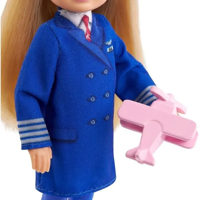 Barbie Playset Avec Poupée Blonde De Chelsea Pilote Et Nombreux Accessoires, Jouet pour Enfants 3 + Ans, GTN90-3