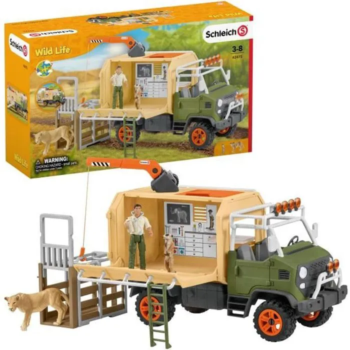 SCHLEICH - Camion pour sauvetage d'animaux - Wild Life - Enfant - Mixte - 5 ans-0