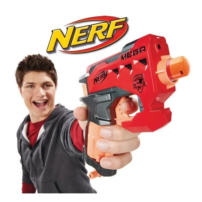 Pistolet Nerf Mega Bigshock - NERF - Modèle compact avec une portée de plus de 21 mètres - 2 fléchettes incluses-1