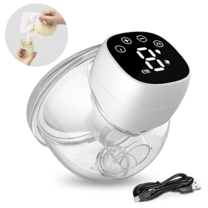 PIMPIMSKY Tire-Lait Électrique Portable 3 Modes 9 Forces Super Silencieux Grand Rechargeable par USB + 10 sac de stockage de lait-0