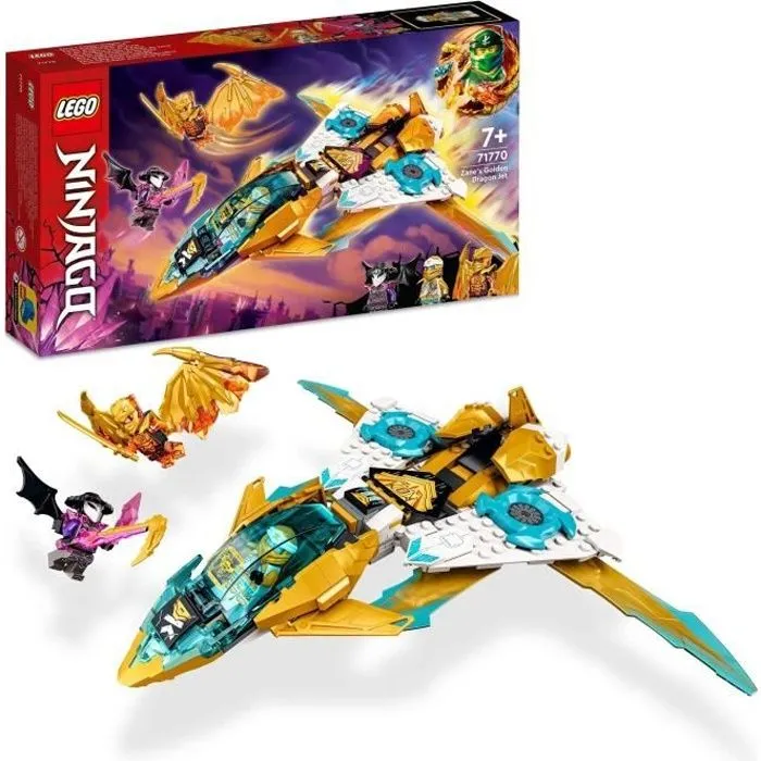 LEGO® NINJAGO 71770 Le Jet Dragon d’Or de Zane, Jouet d'Avion et Figurines pour Enfants-0