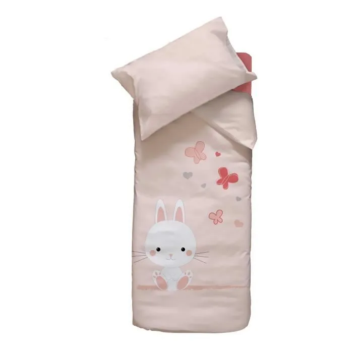 Parure de lit lapinou - Rose - 100 x 140 cm-0