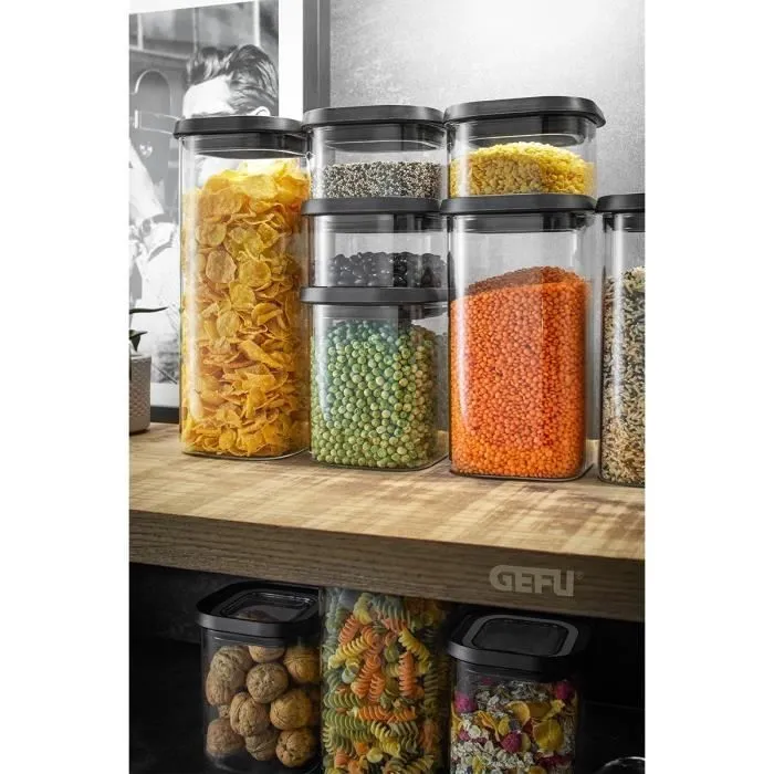 GEFU - Boîte de conservation 400 ml PANTRY en verre noir-3