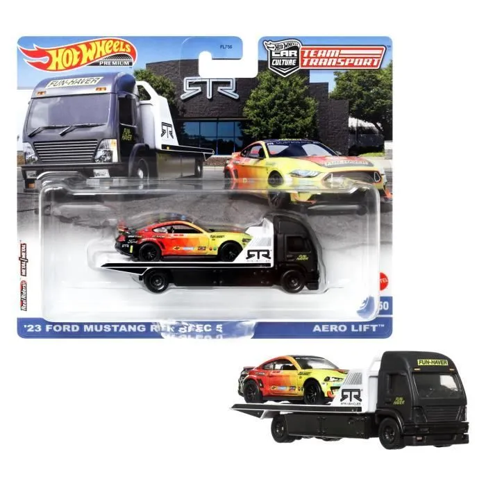 Hot Wheels - Véhicule et Transporteur (modèle aléatoire) - Camion / Petite voiture - Dès 3 ans FLF56-8