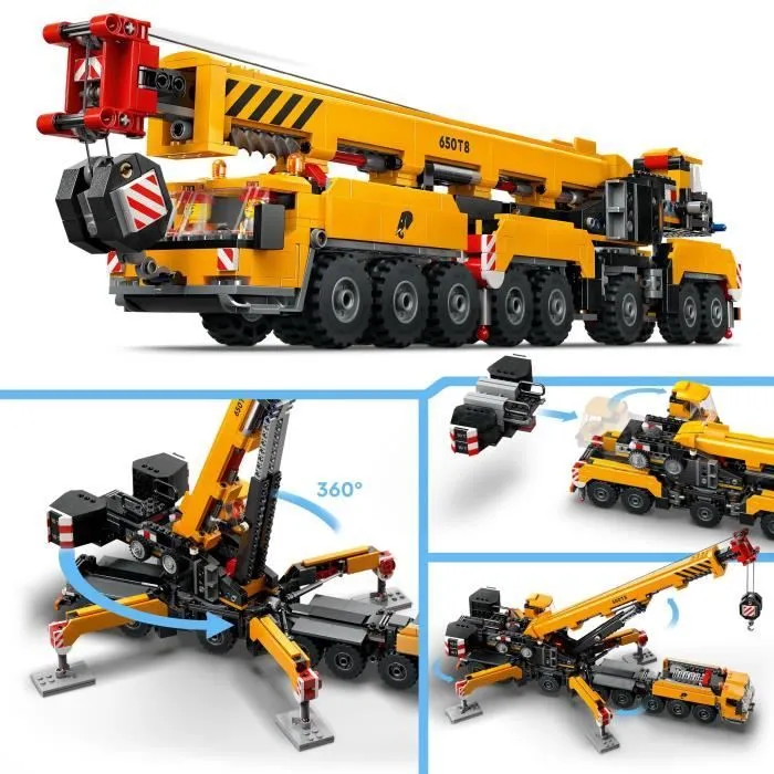 LEGO® City 60409 La grue de chantier mobile jaune, set de construction cadeau pour enfants-2