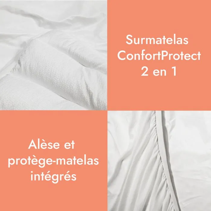 Surmatelas 90x190cm  enfant ConforProtect 2 en 1 | Alèse et protège-matelas intégrés | 7 cm de confort-3