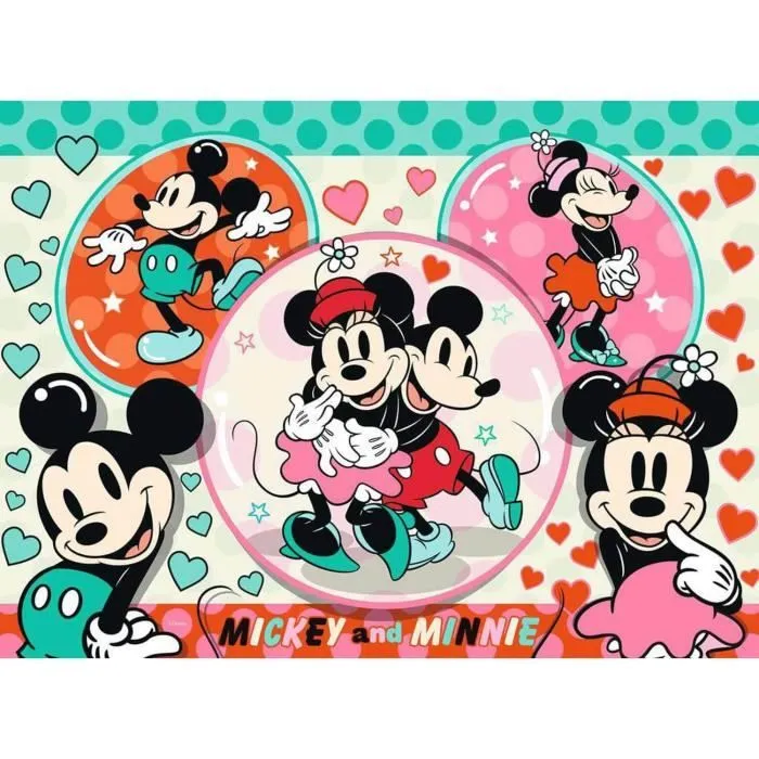 Puzzle 150 pièces XXL Disney Mickey Mouse - Ravensburger - Mickey et Minnie amoureux - Dessins animés et BD-0