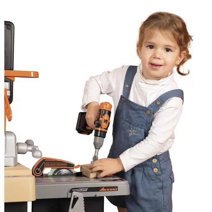 Smoby - Black and Decker - Mega center - 3 parties : mécanique, plomberie, menuiserie - Nombreux accessoires - Fabrication française-3