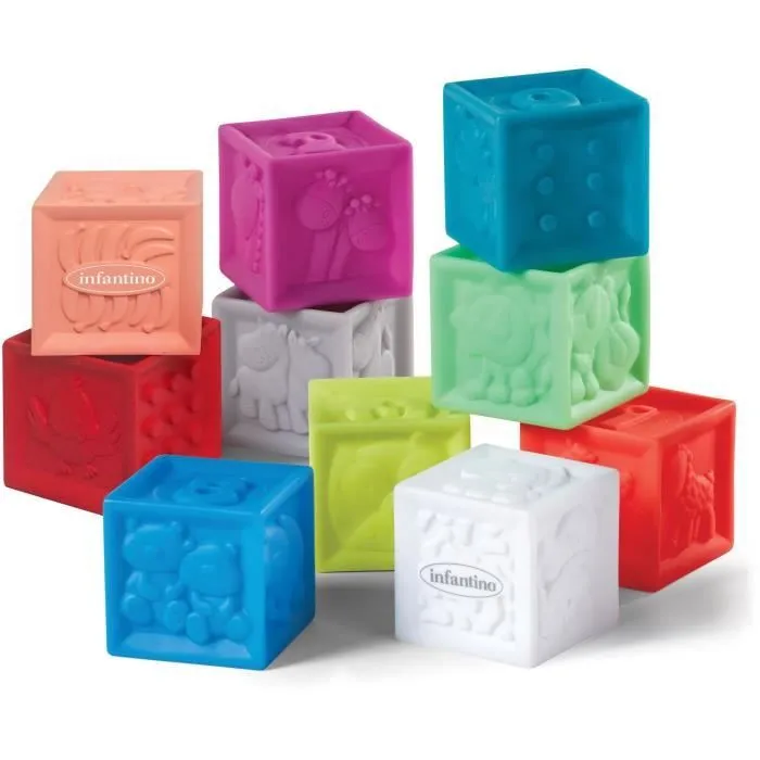 Sac vinyl avec 10 cubes souples - INFANTINO - 206711 - Sensoriels-0