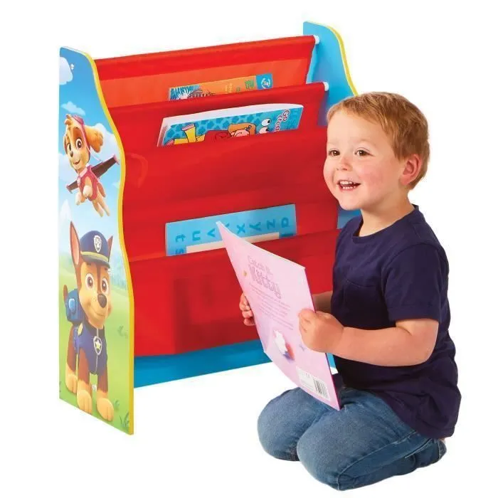 La Pat' Patrouille - Bibliothèque à pochettes pour enfants - Rangement de livres pour chambre d’enfant-3