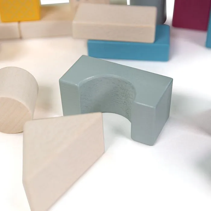 Bigjigs Toys Tambour de 50 blocs en bois, blocs de construction en bois, blocs sensoriels, pour enfants à partir de 12 mois-3