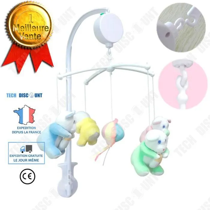 TD® jouet bebe berceau lit cloche hochet filles garcons 6 mois 3 educatif eveil puericulture enfants pas cher intéractif clochet-0