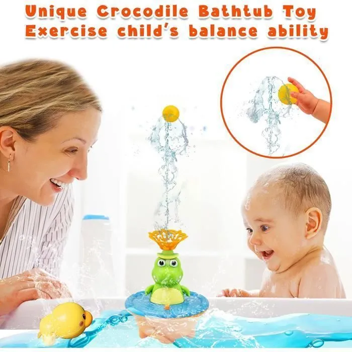 Jouet de Bain pour Bebe Lumineux - Crocodile Piscine Jeux deau - Jouet de Bain LED- 5 Styles de Pulvrisation Jouet de Bain wake-3
