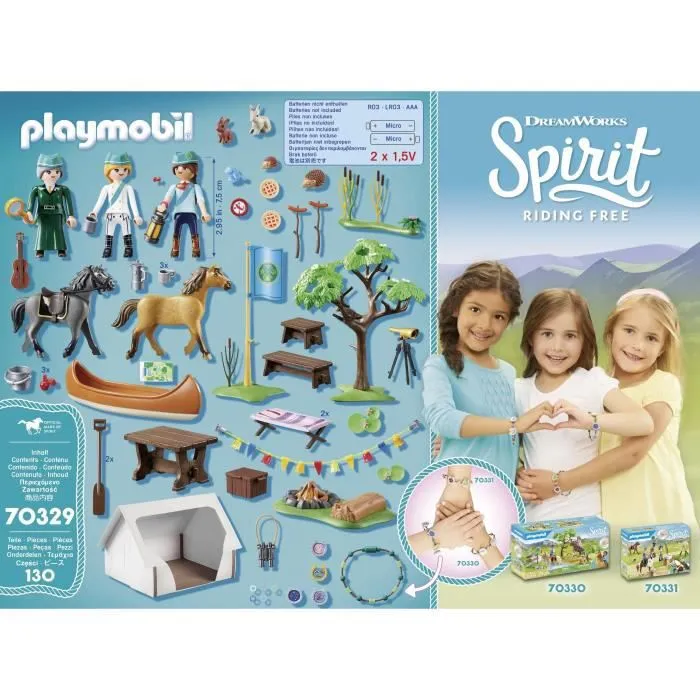 PLAYMOBIL - 70329 - Spirit - Camp de vacances - Tente, chevaux et accessoires pour enfants de 4 ans et plus-4
