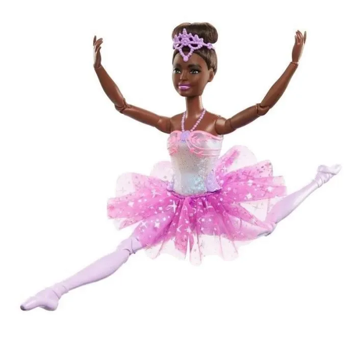 Mattel Barbie Poupée Mannequin Dreamtopia Ballerine Lumière Scintillantes, cheveux noirs articulée, avec lumière,-2