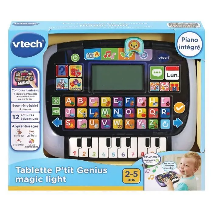 Tablette éducative VTECH P'tit Genius Magic Light pour enfants de 2 ans et plus - Noir/Bleu - Mixte-2