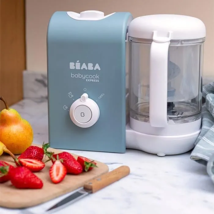 BEABA, Babycook express, robot bébé, 4 en 1 mixeur-cuiseur, bleu baltique-7