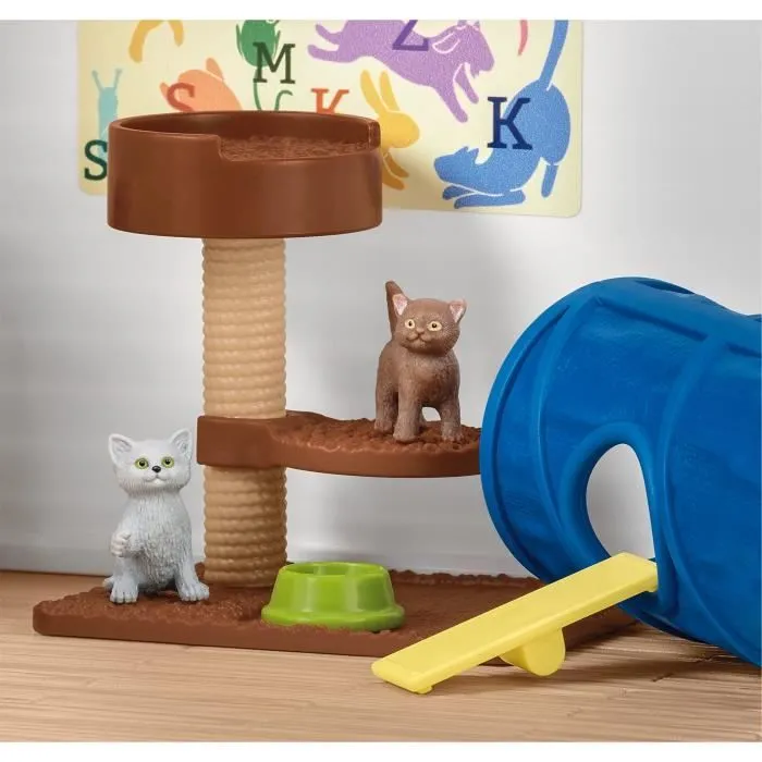 Hôtel des Animaux de la Ferme - Grand coffret de 54 Pièces de Jouets Schleich avec Chien, Chat, Lapin, Accessoires et Plus - Cadeau-6