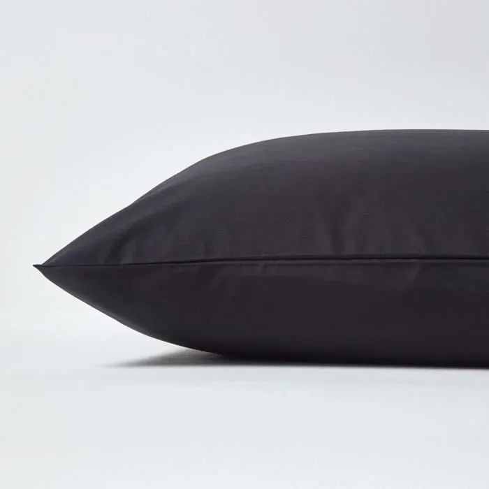 Taie d'oreiller - Coton égyptien - Noir - 200 fils - 50 x 75 cm - Hypoallergénique-1
