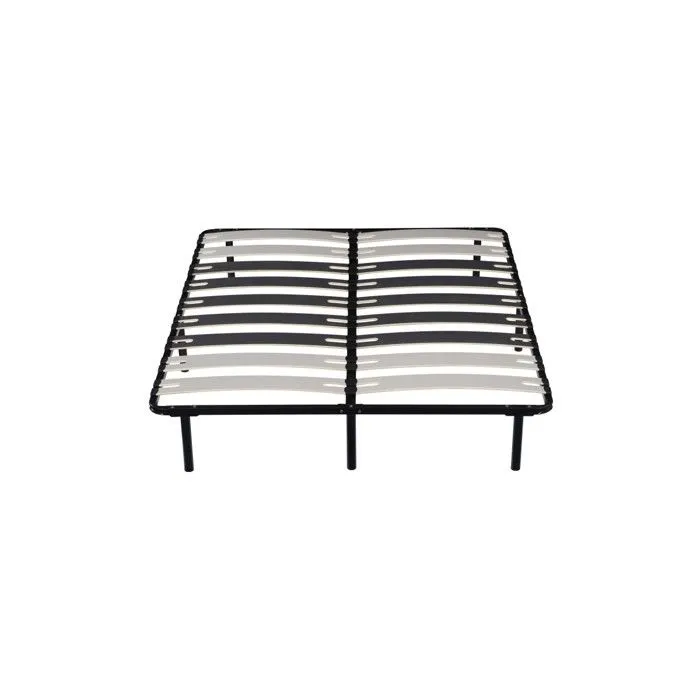 patrick - Solide et Confortable Sommier Cadre a lattes Pieds 120x190 x 29 cm en Metal - 2 x 9 Larges Lattes de 12,5-2