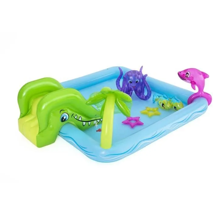 Aire de jeux pataugeoire - BESTWAY - Fantastic Aquarium - 239 x 206 x 86 cm - Avec fontaine-8