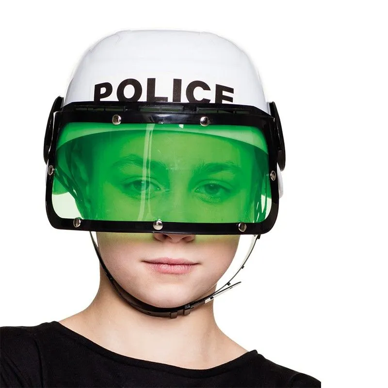 Casque - BOLAND - Police - Enfant - Blanc - Visière amovible-0