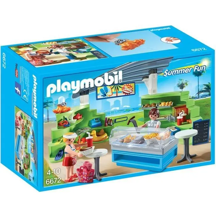 PLAYMOBIL - Espace Boutique et Fast-food 6672 - Mini poulpe qui projette de l'eau - A partir de 4 ans-0