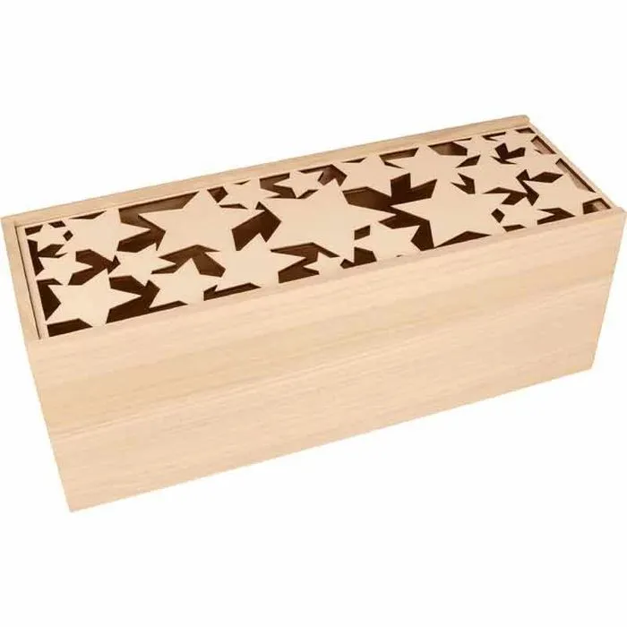 Boîte de rangement avec couvercle étoiles - 33 x 12 x 12 cm-0