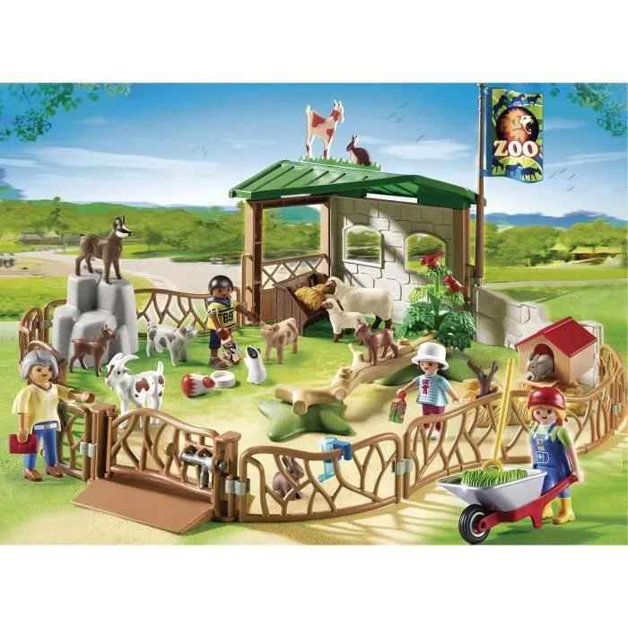 PLAYMOBIL - City Life - Parc Animalier avec Visiteurs - Zoo - Mixte - A partir de 4 ans-1