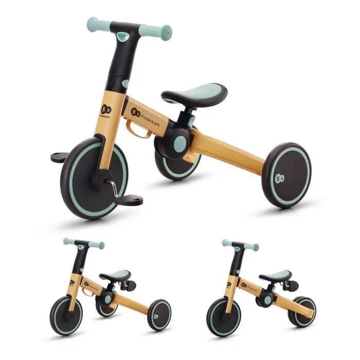 Tricycle évolutif 3en1 KINDERKRAFT 4Trike - Jusqu'à 25 Kg - Multiples configurations - Miel-0
