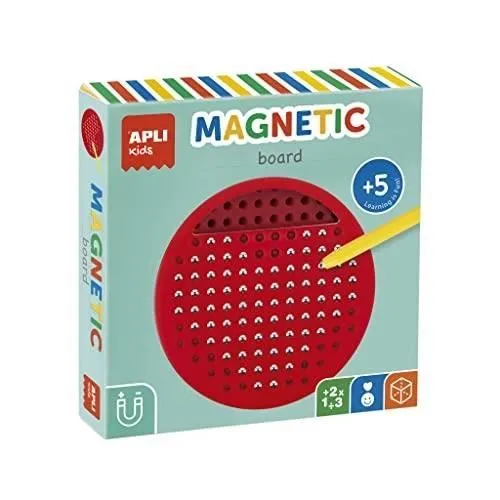 Tableau magnétique circulaire APLI KIDS 19088 - Jeu éducatif - Ø141 x 25 mm - Rouge - A partir de 5 ans-0