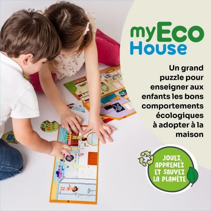 Jeux éducatifs - GEOMAG - My Eco House - Méthode Montessori - Construction maison - Sensibilisation à l'environnement-1