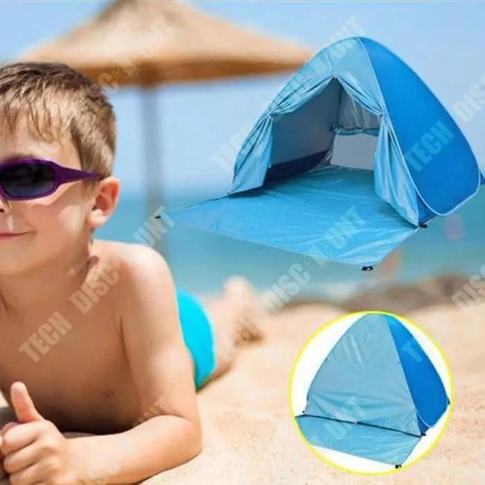 TD® Tente de plage extérieure   200×165×130CM    Revêtement de protection solaire   Avec rideau de porte Tente solaire de bord de me-3