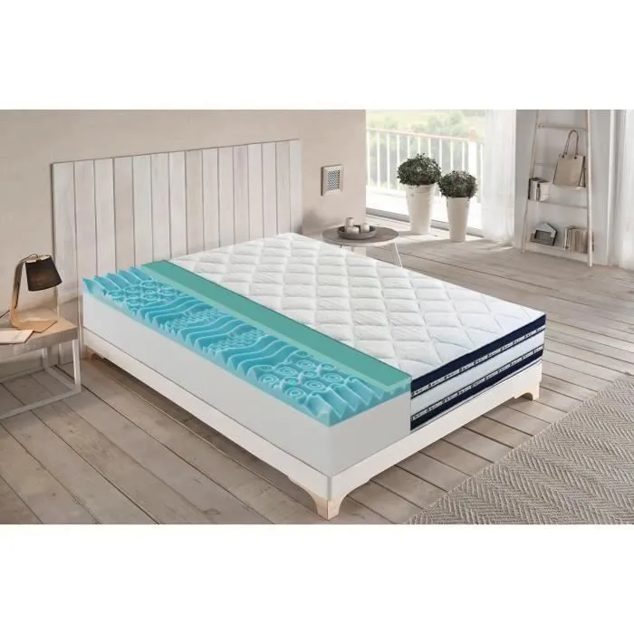 Matelas en mémoire de forme et gel rafraîchissant de 27 cm de hauteur modèle Fantasma 140 x 190 cm-0