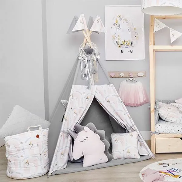 Tente Tipi + Tapis + Coussins - Unicorn-2