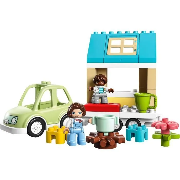 LEGO DUPLO Ma Ville 10986 La Maison Familiale sur Roues - Jouet Éducatif avec Voiture et Briques-1