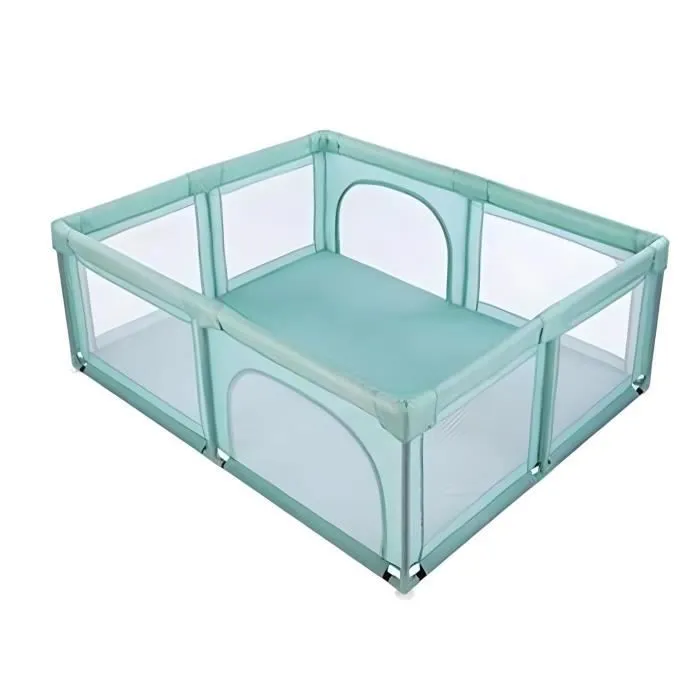 Mini parc de jeux 150x180 cm vert pour bb avec double entre-0